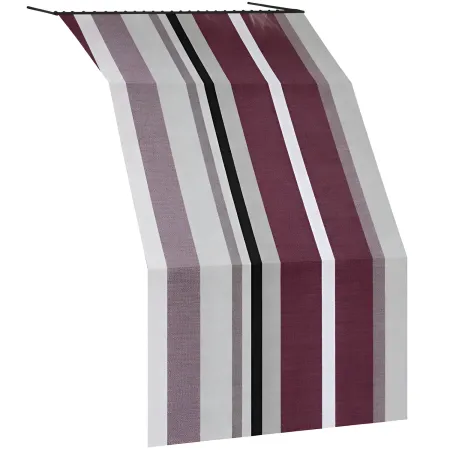 Tenda da Sole Cotone 140x350 Multiriga Marrone Lavabile Anelli Ganci