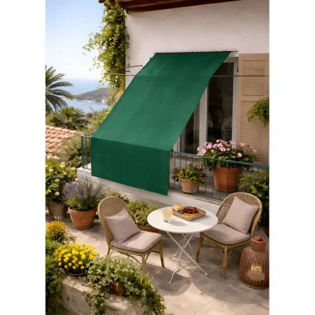 Tenda da Sole Cotone 140x300 Verde Lavabile Anelli Ganci Sacchetto