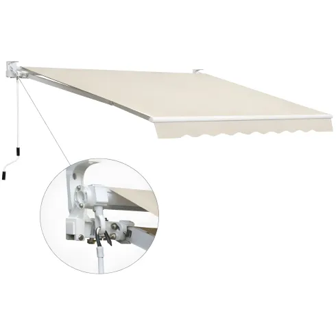 Tenda da Sole Beige 400x300 Avvolgibile Barra Quadra Bracci Retrattili