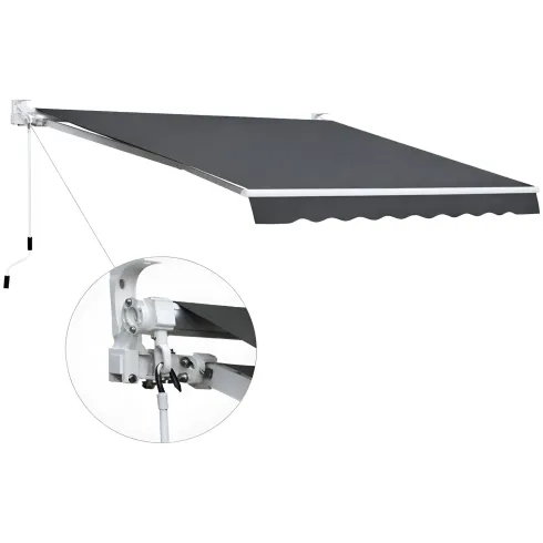 Tenda da Sole Antracite 300x200 a Barra Quadra con Bracci Retrattili