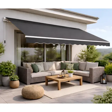 Tenda da Sole Antracite 400x300 a Barra Quadra Bracci Retrattili