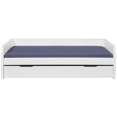 Letto Singolo Bianco con Cassettone Contenitore Estraibile da Cameretta