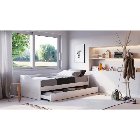Letto Singolo con Cassettone Estraibile Contenitore Salvaspazio 90x190