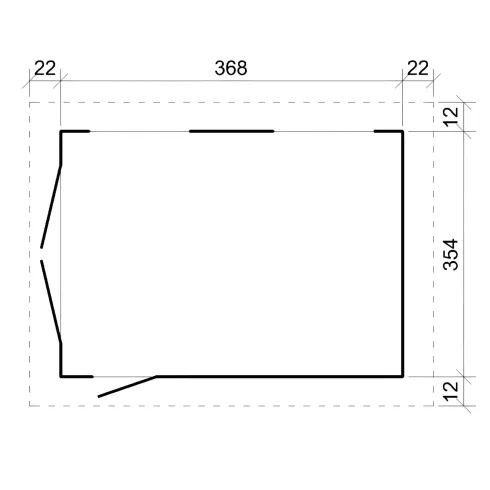 Garage in Legno 368x354 cm Rosso a Pannelli Box con Porta Elettrica