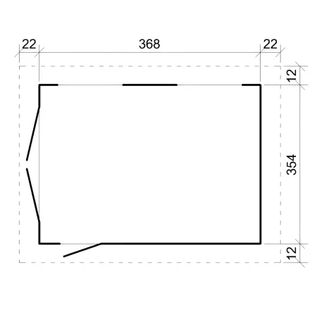 Garage in Legno 368x354 cm Grigio Scuro Pannelli Box Porta Elettrica