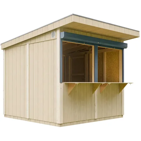Chiosco in Legno 2x2 m Rosso a Pannelli LP SmartSide Fiere Mercatini