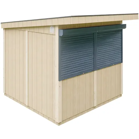 Chiosco in Legno 2x2 m Rosso a Pannelli LP SmartSide Fiere Mercatini