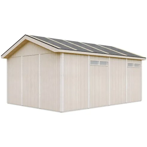 Garage in Legno 354x486 cm Box Auto Moto 17 m2 Marrone a Pannelli