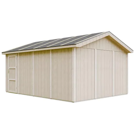 Garage in Legno 354x486 cm Box Auto Moto 17 m2 Marrone a Pannelli