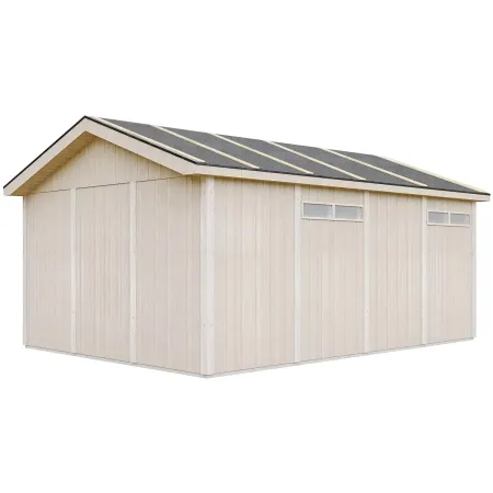 Garage in Legno 354x486 cm Box Auto Moto 17 m2 Grigio Scuro a Pannelli