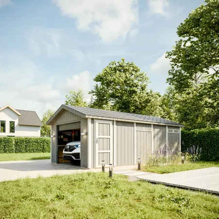 Garage in Legno 3x6 Grigio Box Auto Attrezzi Esterno 21 m2 a Pannelli