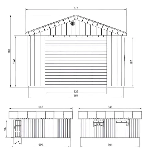 Garage in Legno 3x6 Grigio Box Auto Attrezzi Esterno 21 m2 a Pannelli