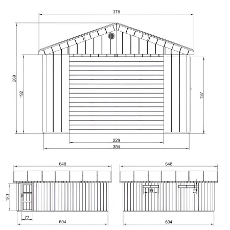 Garage in Legno 3x6 Grigio Box Auto Attrezzi Esterno 21 m2 a Pannelli