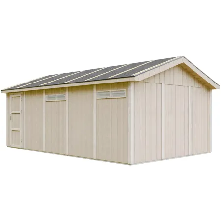 Garage in Legno 3x6 Grigio Scuro Box Auto da Esterno 21 m2 a Pannelli