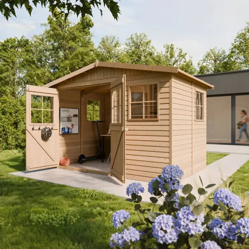 Casetta da Giardino in Legno Grezzo 3x2 m 6 m2 Box Deposito Attrezzi