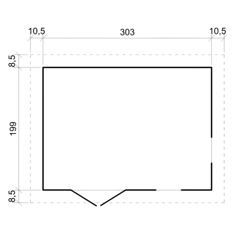 Casetta da Giardino in Legno Grezzo 3x2 m 6 m2 Box Deposito Attrezzi