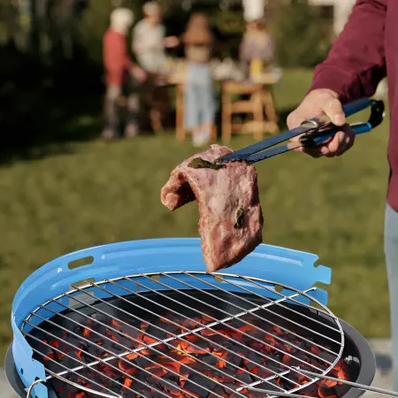 Barbecue a Carbonella Tondo da Esterno Griglia Regolabile 33x43 cm
