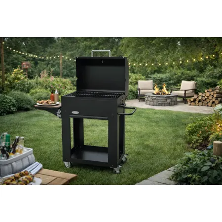 Barbecue a Carbone con Coperchio BBQ Portatile Griglia in Acciaio Inox