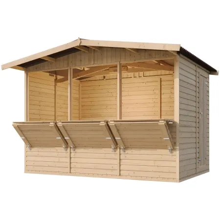 Casetta in Legno 3x2 Chiosco  a Pannelli con Finestre da Spiaggia per Bar
