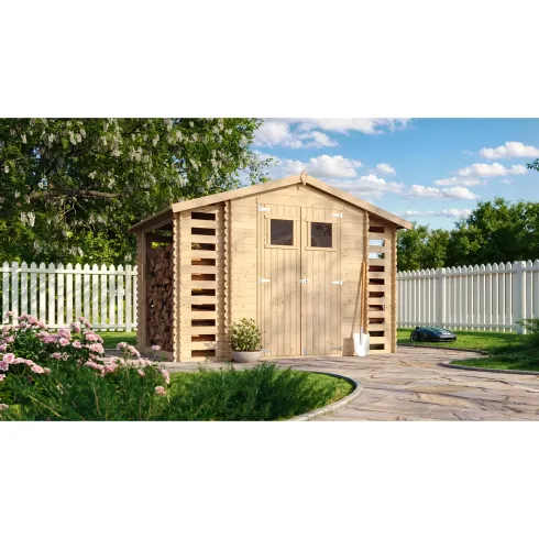 Casetta in Legno Legnaia 328x206x218 cm Box a Pannelli