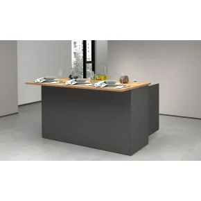 Isola Cucina 3 Ante Antracite Rovere 155x90x90 cm Legno Nobilitato 2