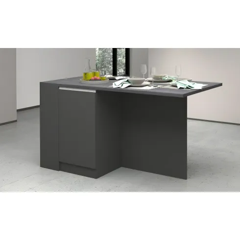 Isola Cucina 2 Ante Antracite Report 160x90x90 cm con Vani a Giorno