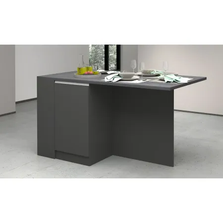 Isola Cucina 2 Ante Antracite Report 160x90x90 cm con Vani a Giorno