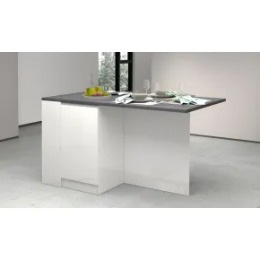 Isola Cucina 2 Ante Bianco Report 160x90x90 cm con Vani a Giorno 2