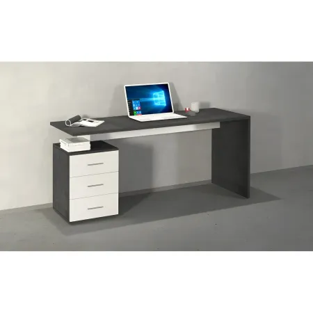 Scrivania con 3 Cassetti Bianco Report Ufficio Studio 160x60x75 cm