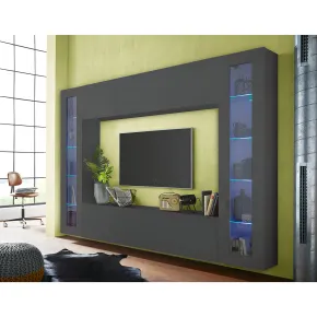 Mobile Porta TV Antracite Opaco Anta Ribalta da Soggiorno 180x30x40 cm 2