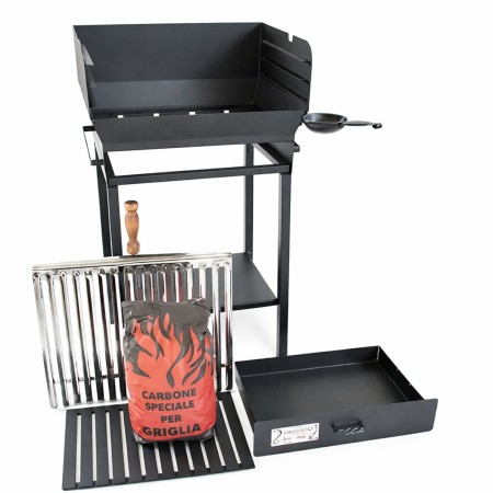 Barbecue a Carbonella Ferro Griglia Acciaio Inox Carbone BBQ da Balcone Giardino