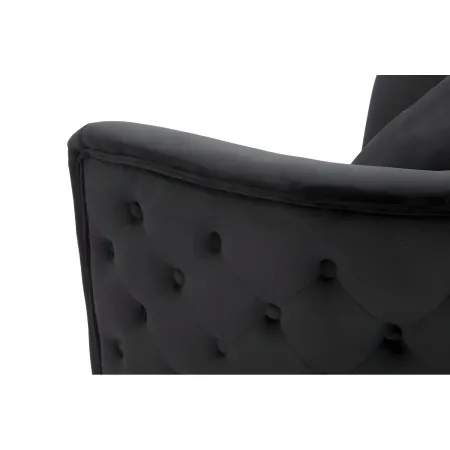 Poltrona Velluto Nero Struttura Metallo Dorato Salotto Camera da Letto