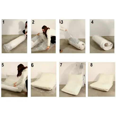 Poltrona Letto Bouclé Compressa Bianco Moderna per Salotto Camera