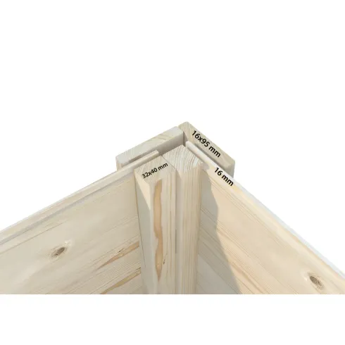 Casetta in Legno 273x370 cm 16 mm Doppia Porta Finestre con Pavimento