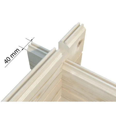 Casetta in Legno 446x446 cm Blockhouse 40 mm Doppia Porta Finestra