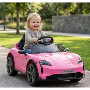 Auto Elettrica per Bambini Porsche Taycan 12V Rosa Telecomando 2