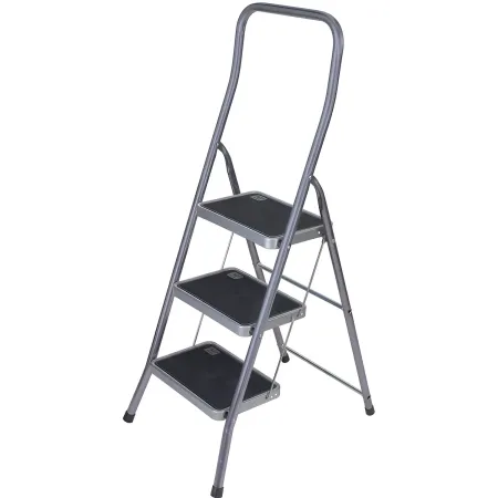 Sgabello Scaletta Pieghevole Facal 3 Gradini 37x25 Acciaio Nero Salvaspazio