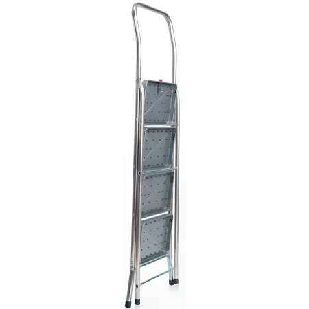 Sgabello Scaletta Pieghevole Facal 4 Gradini Antiscivolo Acciaio Nero