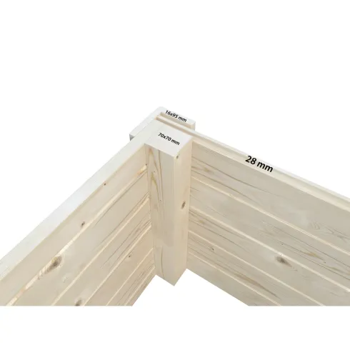 Casetta in Legno Naturale 28 mm 385x291 cm Porta Scorrevole in Vetro