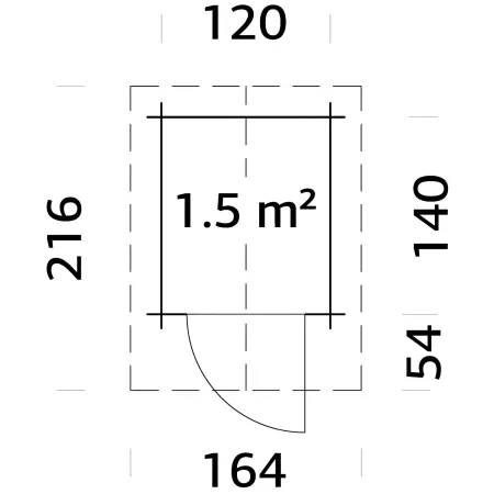 Casetta da Giardino in Legno 138x158 cm 28 mm Blockhouse
