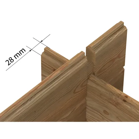Casetta in Legno Impregnato 406x292 cm Blockhouse 28 mm Porta Doppia