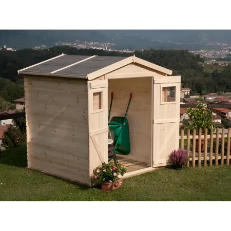 Casetta in Legno 2x2.5 mt 19 mm Blockhouse Rimessa Attrezzi da Giardino