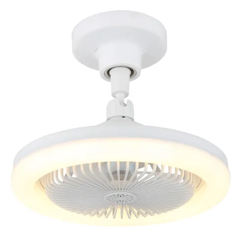 Ventilatore Soffitto con Luce LED Dimmerabile Bianco Tondo Telecomando