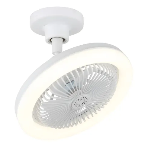 Ventilatore Soffitto con Luce LED Dimmerabile Bianco Tondo Telecomando