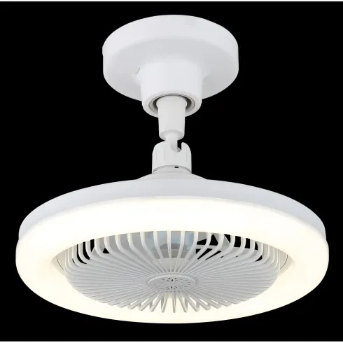 Ventilatore Soffitto con Luce LED Dimmerabile Bianco Tondo Telecomando