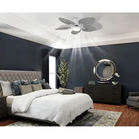 Ventilatore Soffitto con Luce Regolabile Bianco Grigio 22W Telecomando