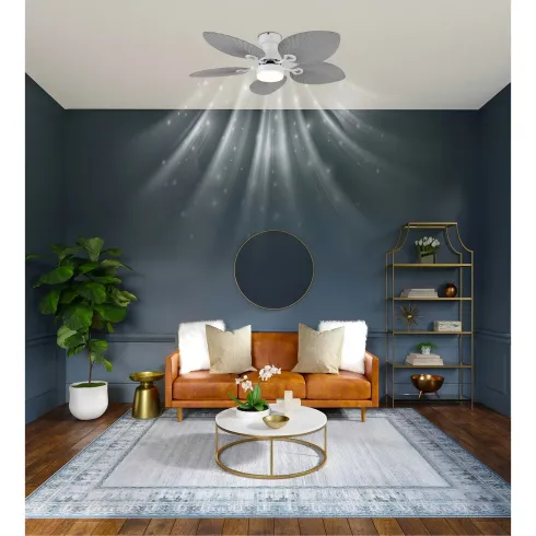 Ventilatore Soffitto con Luce Regolabile Bianco Grigio 22W Telecomando
