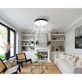Ventilatore da Soffitto Plafoniera LED Dimmerabile 45 cm Bianco Nero 2