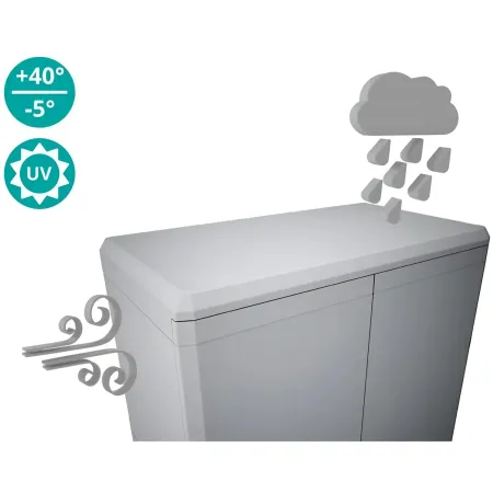 Armadio da Esterno 2 Ante in Pvc Resina Tuttopiani con Ripiano Mobile Modulare | Bricoshop24