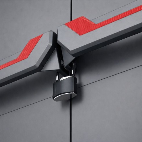 Armadio Keter Resistente Alto Grigio Portascope Componibile con Serratura Patio | BricoShop24
